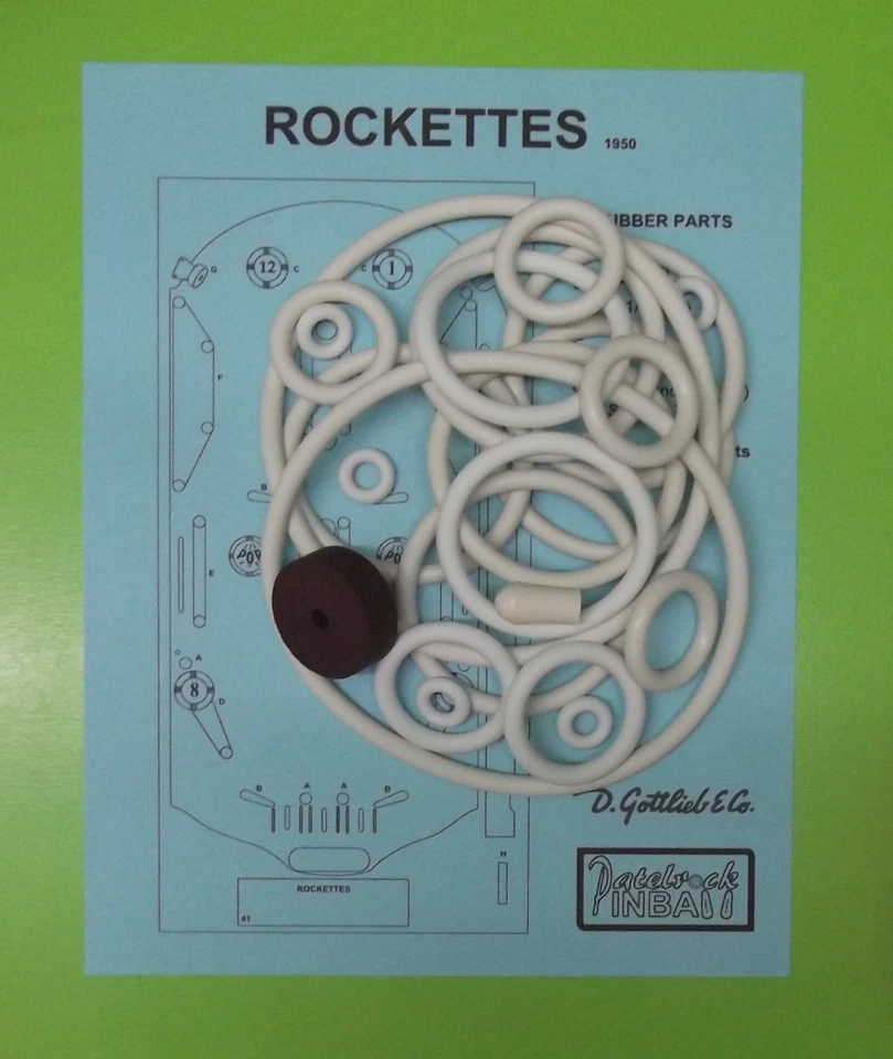 Kit de anillo de goma para máquina de pinball Gottlieb Rockettes 1950 Foto 1 de 1
