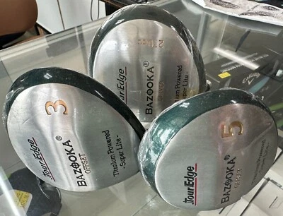 Tour Edge Bazooka Titanium Powered Super Lite Driver 3 & 5 Wood Mens Left Handed - Image 1 of 4