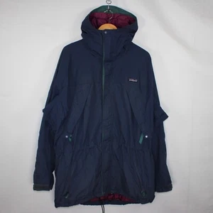 Patagonia Jacke Herren XL blau super alpin lang Mantel gefüttert Kapuze 4 Außentaschen - Bild 1 von 22