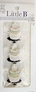 3 Ebenen Hochzeitstorten auf Ständer kleine B Blumen Perlen Kuchen 1" x 1,5" SELTEN - Bild 1 von 1