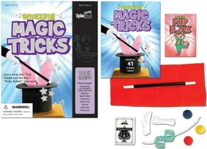 Amazing Magic Tricks Kits for Kids Book Wand Flip Book Playing Cards 41 Tricks - Picture 1 of 5
