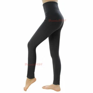 Ladies Black Firm Control LEGGINGS Shaping Slimming High Waist Tummy Tucker 8-24 - Picture 1 of 7