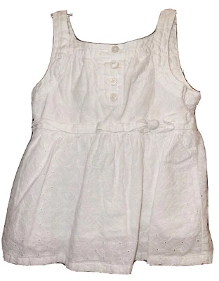 Top Janie and Jack Blanco Ojales Talla 4T Sin Mangas Completamente Forrado Foto 1 de 4