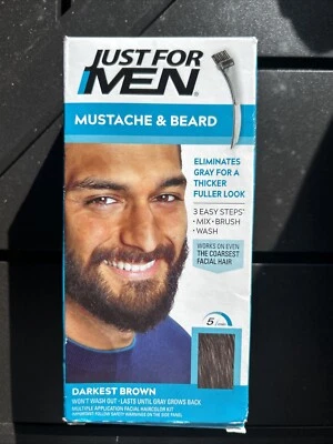 Gel de color de cabello marrón oscuro Just For Men para bigote y barba M50 1 unidad Foto 1 de 4