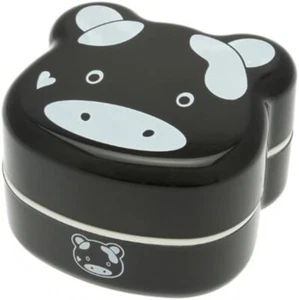 Kotobuki Japanese 2-Tier Bento Box, Black Cow Design - Picture 1 of 3