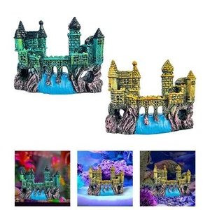 Castle Aquarium Decoration Fish Tank Hide Castle Ornament,Resin Castle Shelter - Picture 1 of 7