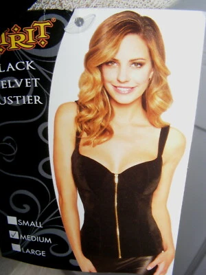 Disfraz Spirit Negro Terciopelo Bustier Halloween Damas Gótico Talla Mediana ¡SEXY! Nuevo con etiquetas Foto 1 de 4