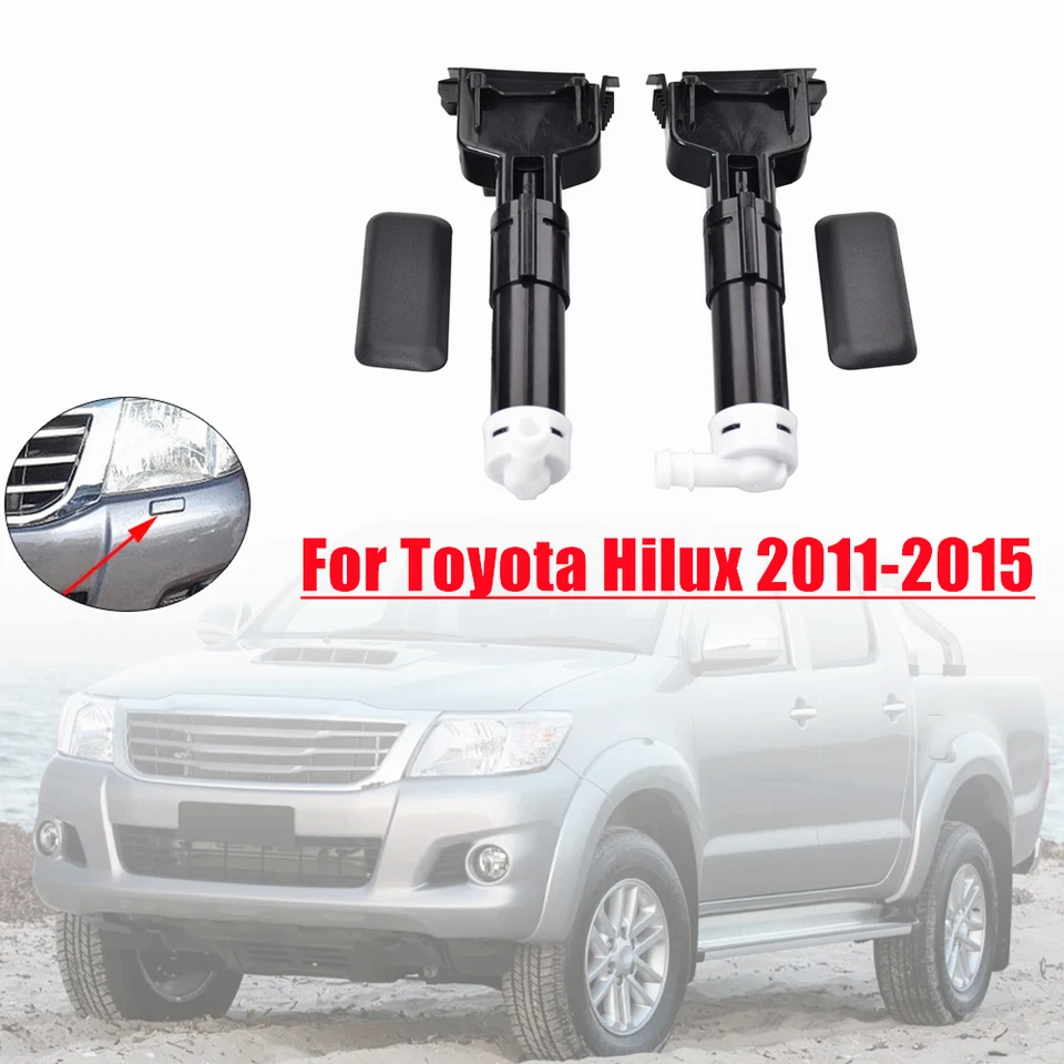 Tapa de cubierta de chorro de boquilla de pulverización de arandela de faros L/R para Toyota Hilux 2011 2012-2015 Foto 1 de 2