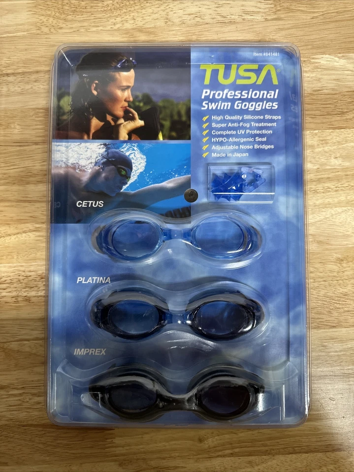 Óculos de natação Tusa Professional pacote com 3 CETUS, PLATINA e IMPREX novo - Imagem 1 de 2