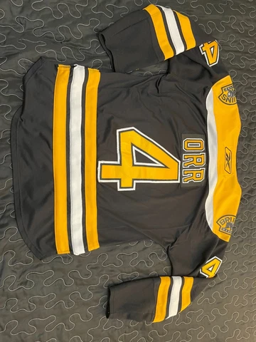 Stitched Reebok CCM BOBBY ORR #4 Boston Bruins Jersey Mens Medium Cover