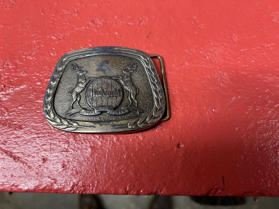 Hebilla de cinturón de cerveza Hudepohl años 70 hecha por Lewis hecha en EE. UU. Foto 1 de 1