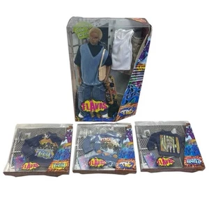 2003 Flavas Hip-Hop TRE Doll Mattel Denim With 3 Outfit Lot NEW In Dented Box - Picture 1 of 13