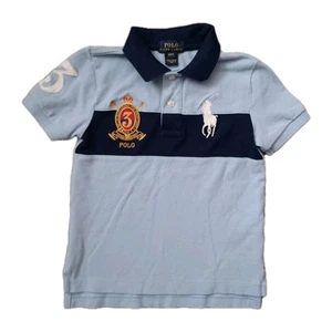 Polo Ralph Lauren Polo Shirt Boys 4T Blue Big Pony Crest Logo Short Sleeve - Picture 1 of 16