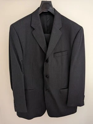 Traje de 2 piezas DKNY Essentials para hombre 42S 34X28 gris oscuro con rayas gris claro Foto 1 de 4