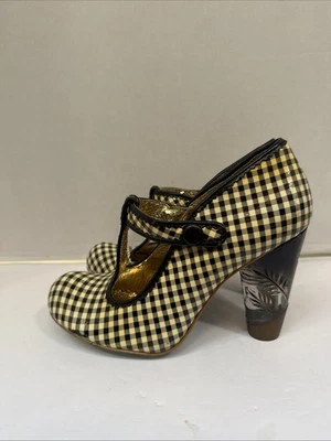 Salto Perspex Irregular Choice 'Love You' com Patente Gingham Tamanho 8 - Imagem 1 de 4