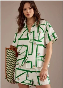 Anthropologie Sancia Cosima Set kurzärmliges Shirt und Shorts Größe Small - Bild 1 von 13