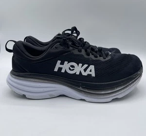 Hoka One One Womens Bondi 8 1127952 BWHT Black Running Shoes Sneakers Size 9.5B - Bild 1 von 8