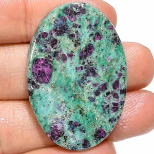 natural RUBY FUCHSITE cabochon loose gemstone 55.90 Cts. (26x38x5 mm) oval shape - Picture 1 of 7