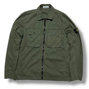 Stone Island 2021 Khaki Green Cotton Overshirt - L - Picture 1 of 9