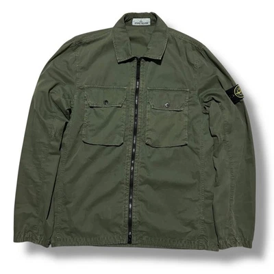 Stone Island 2021 Khaki Green Cotton Overshirt - L - Image 1 of 4