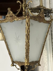 Lampe Lanterne De Vestibule Empire En Bronze - Foto 1 di 14