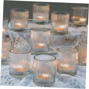 Pcs Votive Candle Holders - 2x2.5inchs Glass Tea Lights Candle Holder 24 Clear - Picture 1 of 7