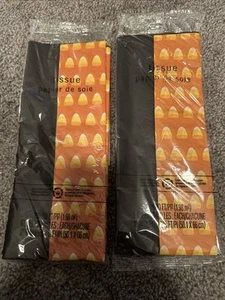 Hallmark Halloween Candy Corn & Black Tissue Paper 2 Pkgs 6 Sheets Each NEW! - Picture 1 of 5