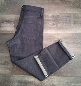 Jeans Uniqlo Kaihara Ribete Ajustados Rectos Tiro Medio Azul Denim Oscuro Talla 29x25 - Imagen 1 de 15