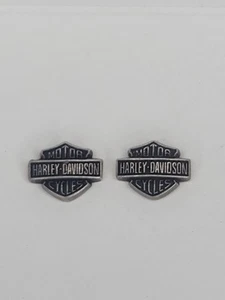 Harley Davidson 925 Stud Earrings - Bar And Shield - Picture 1 of 3