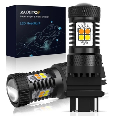 AUXITO 3057A LED 3157NA Switchback Doble Color Ámbar Blanco Señal Giratoria Luz Foto 1 de 4