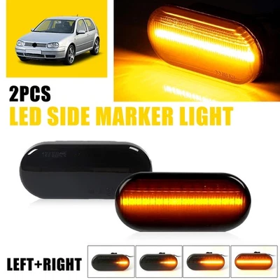 Lámpara de luz de marcador lateral de lente LED ahumada izquierda+derecha para Volkswagen MK4 1999-2004 golf Foto 1 de 4