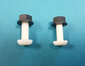 White Nylon Plastic Car Number Plate Fixing 10 Pack, Nut & Bolt, M6 20mm Screw - Picture 1 of 4