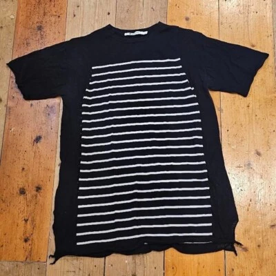 Alexander Wang sheer striped Navy/White knit short sleeve top size XS - image 1 of 4