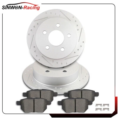 Керамические тормозные колодки и роторы с прорезями задние для Pontiac Grand Prix 1997-2003 годов выпуска - Изображение 1 из 4