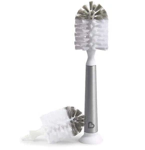Munchkin® Shine™ Stainless Steel Bottle Brush and Refill Brush Head, Gray - Picture 1 of 6
