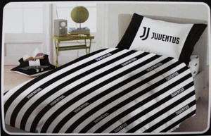 Completo Lenzuola Letto Singolo 1 Piazza JUVE Calcio BIANCO NERO - Foto 1 di 2