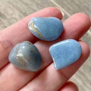 Angelite - x3 Tumblestone Bundle (Crystal, Mineral, Gemstone, Healing, Joblot) - Picture 1 of 2