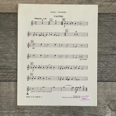 Calypso For Treble Recorder Oxford University Press Sheet Music Page - Image 1 of 2