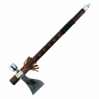 19" Chief Native American Tomahawk Hatchet Replica Axe Functional Peace Pipe 116 - Image 1 of 4