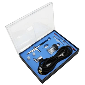 OPHIR Kit Aerografo 3 Punte per Hobby Pittura Torta Doppia Azione Gravità Air Brush - Foto 1 di 9