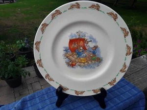 Royal Doulton Bunnykins Plate Life Raft Scene Vintage Ceramic Childrens Plate - Picture 1 of 3