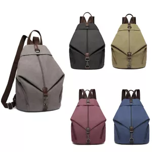 Damen Canvas Rucksack Vintage Umhängetasche für Outdoor Schule Schulrucksäcke - Bild 1 von 42