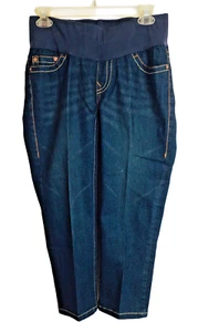 American Star Maternity Jeans Capri Size S Dark Wash Denim Stretch Pull On - Picture 1 of 7