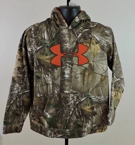 UNDER ARMOUR Youth Boys XL Camo Realtree Armour Fleece Long Sleeve Hoodie EXC - Picture 1 of 4