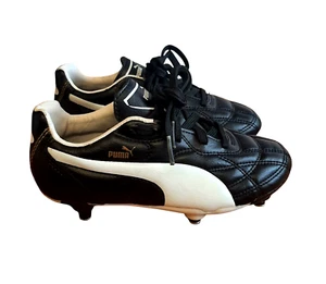 Puma Fußballschuhe Kinder schwarz Gr. UK 13 Leder Metallstollen weicher Boden - Bild 1 von 8