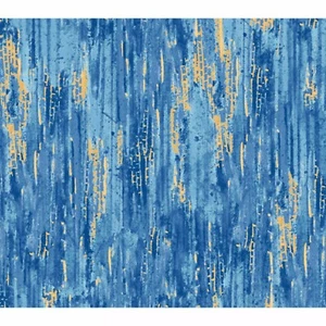 Blue & Gold Color Wash-Red Rooster-BTY - Picture 1 of 1