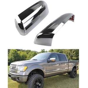 For 09 10 11 12 13 14 FORD F-150 Chrome Plated Top Half Mirror Cover Caps 2pc - Bild 1 von 8