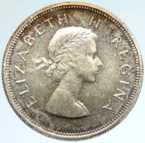 Moneda antigua de plata de 2 1/2 chelines 1954 Sudáfrica Reino Unido reina Isabel II i103354 - Imagen 1 de 3