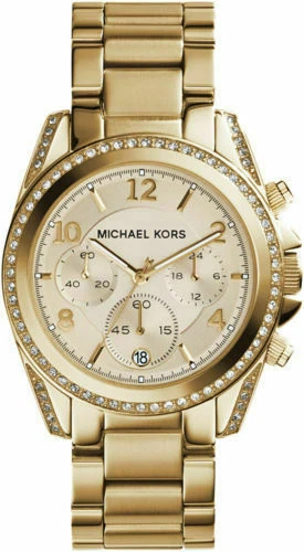 Michael Kors Ladies Blair Gold Chronograph Watch - MK5166