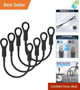 Cavo di sicurezza in acciaio intrecciato resistente confezione da 4 cavi rivestiti in PVC 12" 200lb - Foto 1 di 7